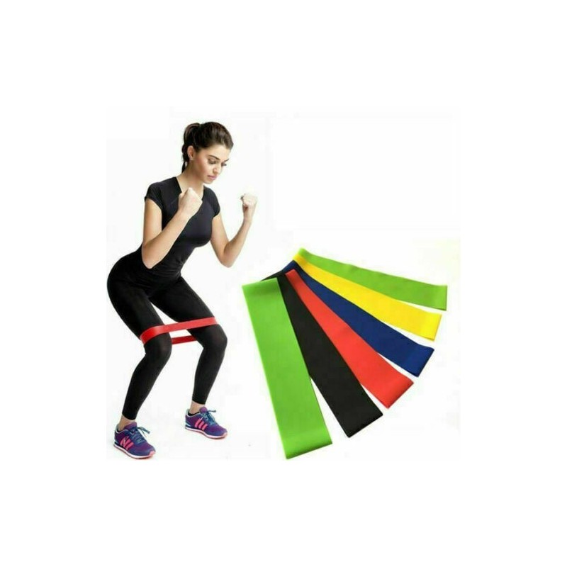 Set 5 Bande Elastiche Set Di 5 Fasce Elastiche Per Fitness - Lattice Naturale, 5 Livelli Di Resistenza, Per Allenamento Forza E Yoga Set 5 Bande Resistenza Lattice Allenamento
