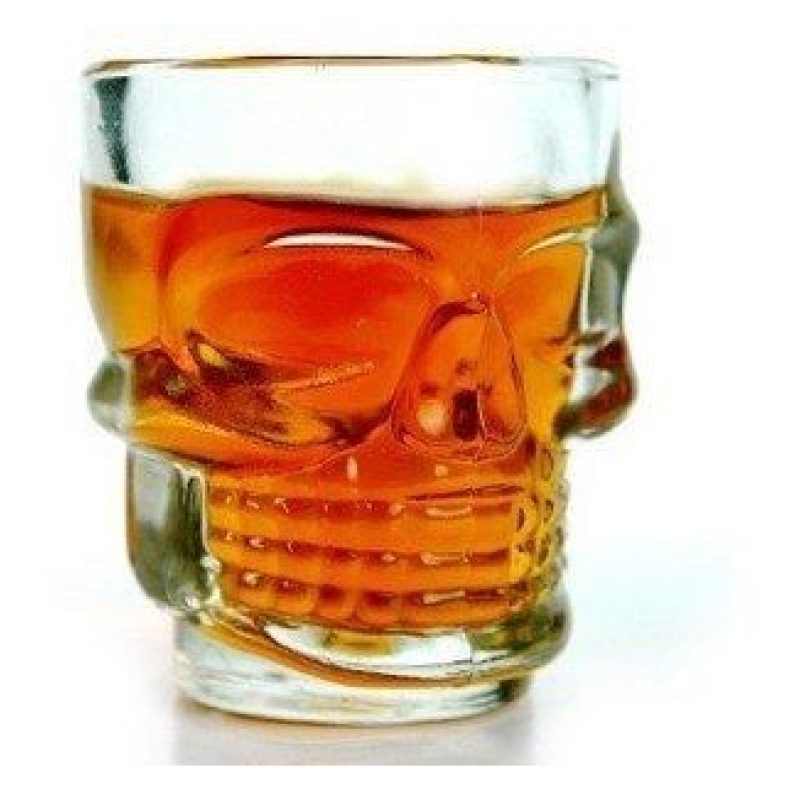 Skull Shot Bicchierini in vetro a forma di Teschio da shot per cocktail shottini - set di 4 pezzi