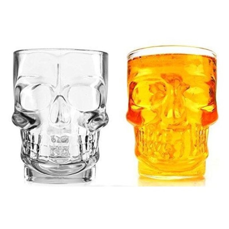 Boccale birra teschio Skull Shot Boccale in vetro a forma di Teschio per birra - 500ml