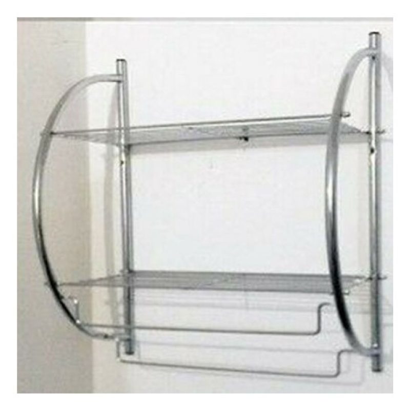 DOBO Mensole con portasciugamani da bagno 5x26.5x55 Cm due ripiani ...