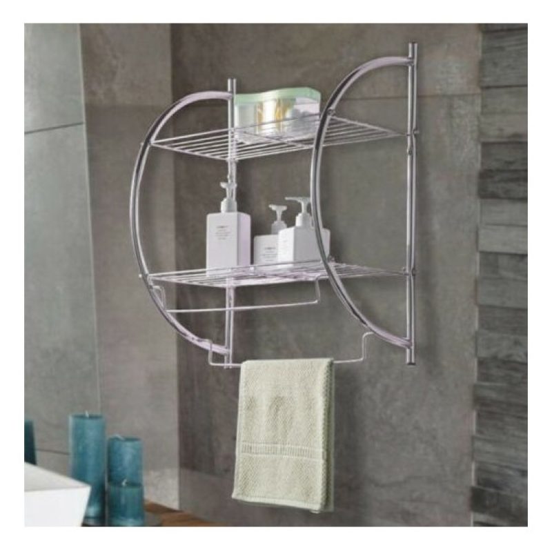 DOBO Mensole con portasciugamani da bagno 5x26.5x55 Cm due ripiani ...