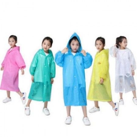 Poncho per bambini impermeabile con cappuccio dai 7 ai 10 anni riutilizzabile