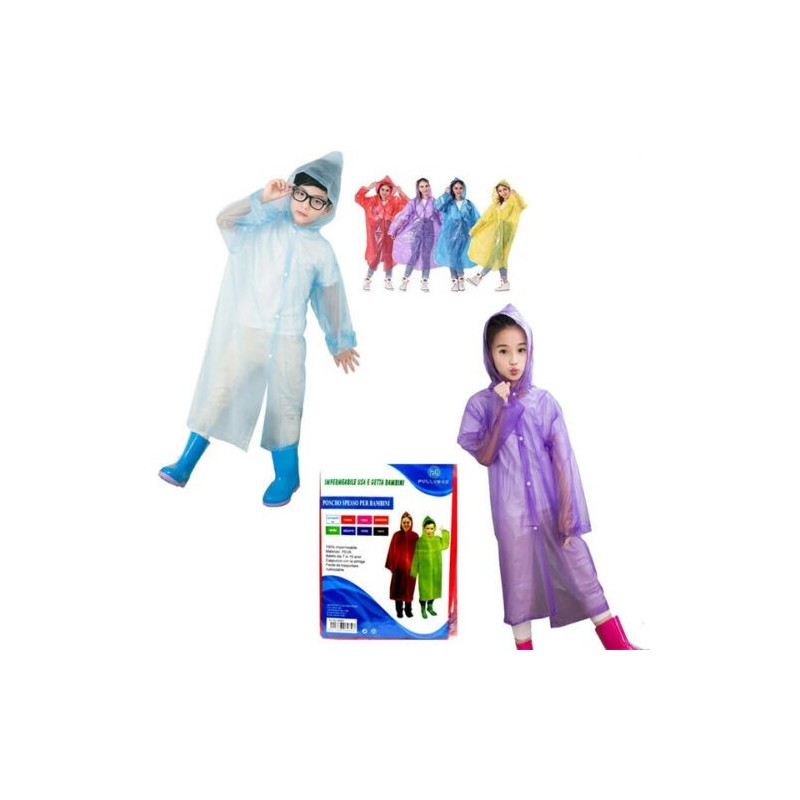 GigabitBest Impermeabile per Bambini Poncho Jacket Rain Coat Rain Wear per Ragazze Ragazzi Bambini 