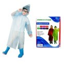 Poncho per bambini impermeabile con cappuccio dai 7 ai 10 anni riutilizzabile