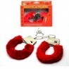 DOBO Manette in peluche bondage ricoperte con 2 chiavette rosse man...
