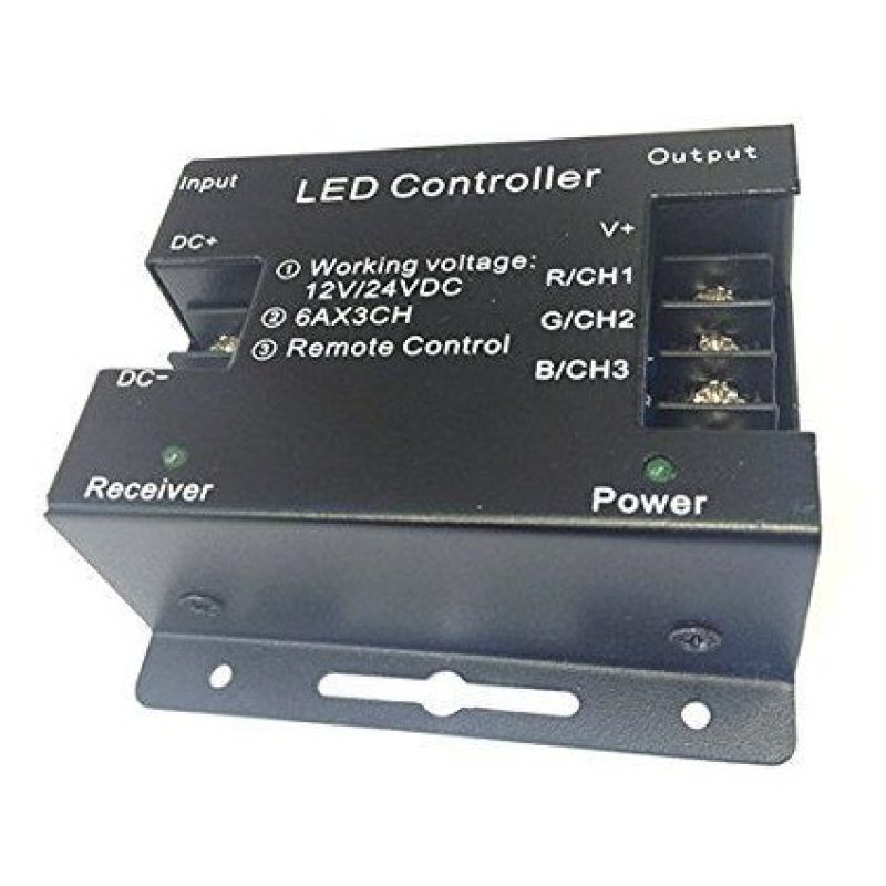 Telecomando e centralina per striscia Led RGB 12/24 DC - Telecomando con funzioni touch per cambio colore e tonalità