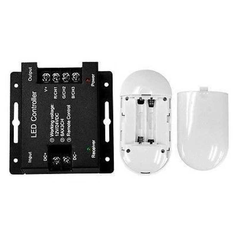 Telecomando e centralina per striscia Led RGB 12/24 DC - Telecomando con funzioni touch per cambio colore e tonalità