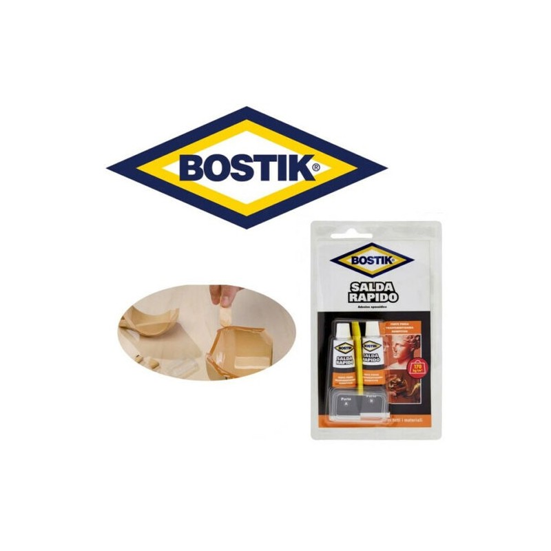 BOSTIK 2x Salda rapido adesivo epossidico incolla in 15 minuti bico...