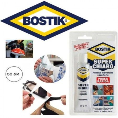 Adesivo universale super chiaro extra resistente 50 gr Bostik rapido forte colla