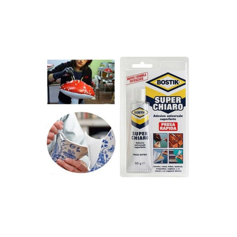 Adesivo universale super trasparente 50 Gr Bostik presa rapida contatto incolore