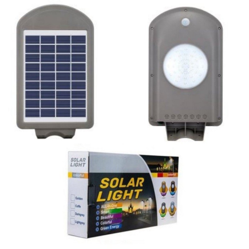 Lampione LED solare da esterno con sensore di attivazione con montaggio per palo o muro 