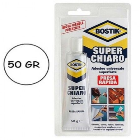 Adesivo universale super trasparente 50 Gr Bostik presa rapida contatto incolore