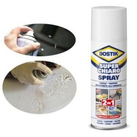 Bostik Colla Spray 200 ml Universale Super Chiaro Bostik 2 in 1 for...