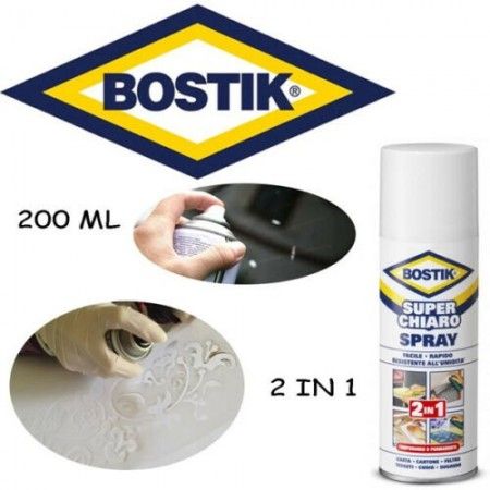 Bostik Colla Spray 200 ml Universale Super Chiaro Bostik 2 in 1 for...