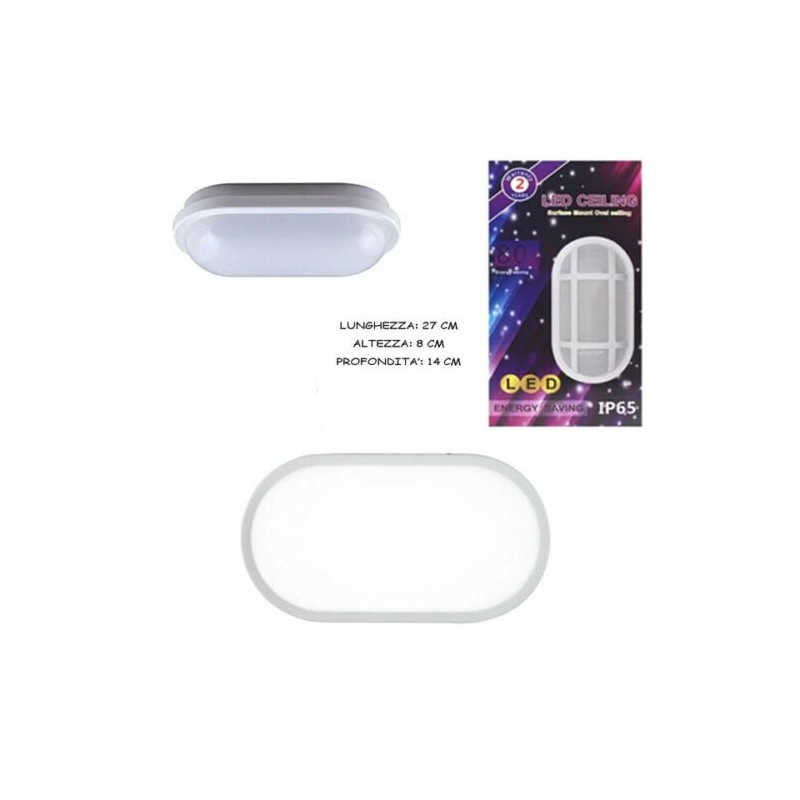 Pannello led luminoso salva energia 27x14x8 cm ovale muro Led ceiling IP65 casa