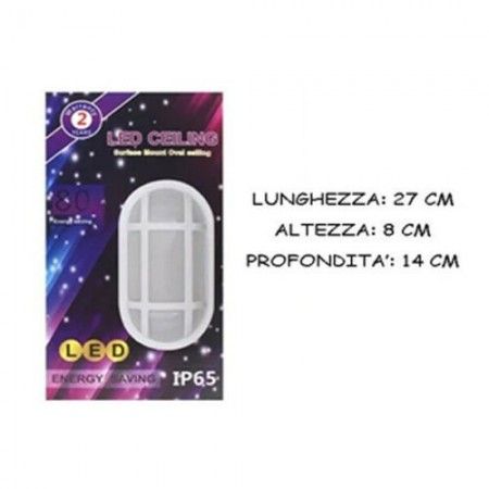 Pannello led luminoso salva energia 27x14x8 cm ovale muro Led ceiling IP65 casa