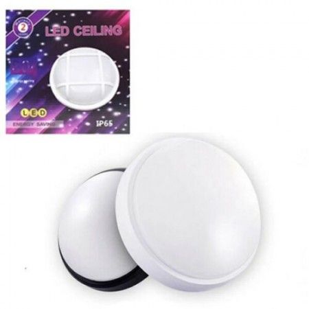 Led luminoso tondo lampada soffitto parete 22x6 cm 6500K luce casa interno IP65