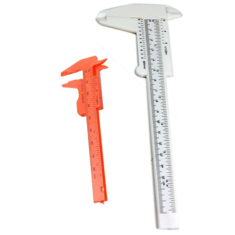 2 PEZZI calibro plastica Set misurazione strumento Righello profondità 150 75 mm