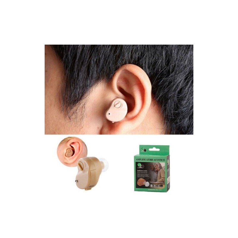 Mini apparecchio acustico auricolare amplificatore di suoni suono udito orecchio