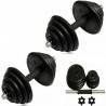 DOBO Set 2 manubri e dischi kit allenamento completo 25 kg pesi bil...