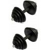 DOBO Set 2 manubri e dischi kit allenamento completo 25 kg pesi bil...