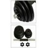 DOBO Set 2 manubri e dischi kit allenamento completo 25 kg pesi bil...