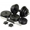 DOBO Set 2 manubri e dischi kit allenamento completo 25 kg pesi bil...