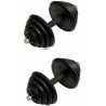 DOBO Set 2 manubri dischi kit allenamento completo 20kg pesi bilanc...