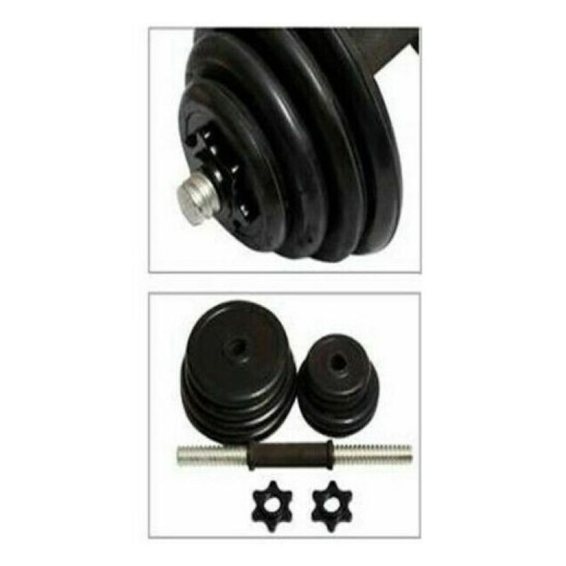 DOBO Set 2 manubri dischi kit allenamento completo 20kg pesi bilanc...