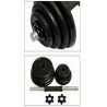 DOBO Set 2 manubri dischi kit allenamento completo 20kg pesi bilanc...