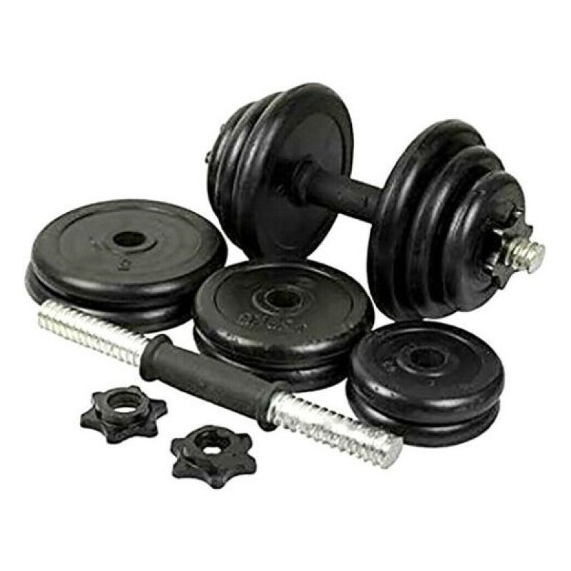 DOBO Set 2 manubri dischi kit allenamento completo 20kg pesi bilanc...
