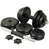 DOBO Set 2 manubri dischi kit allenamento completo 20kg pesi bilanc...