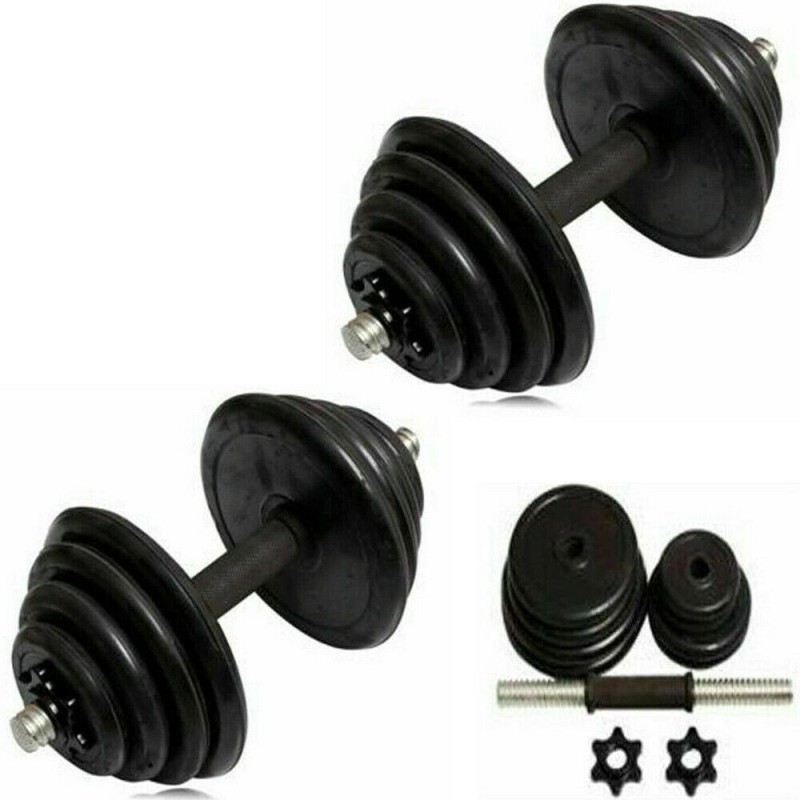 DOBO Set 2 manubri dischi kit allenamento completo 20kg pesi bilanc...