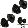 DOBO Set 2 manubri dischi kit allenamento completo 20kg pesi bilanc...