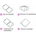 5x Porta mascherina custodia 13x13x2cm case portamascherina mascherine colorato