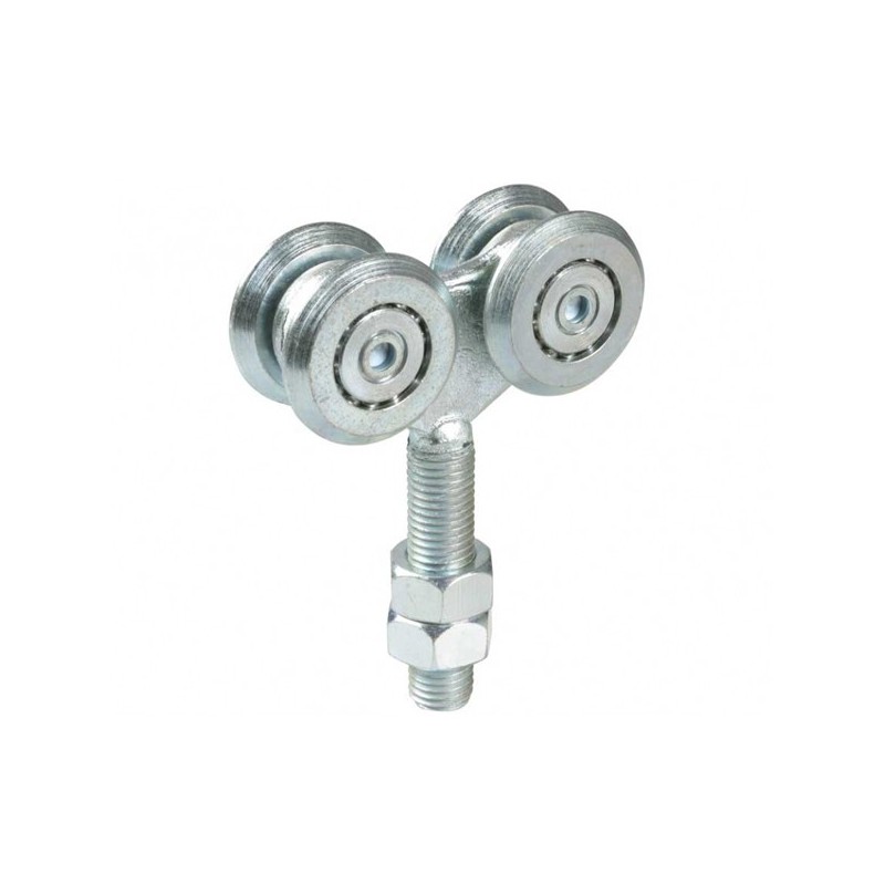 Carrello fisso a 4 cuscinetti per monorotaia porta o portone scorrevole ferro