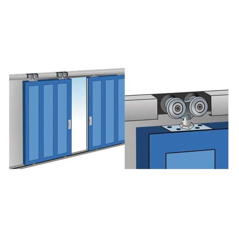 Iron Carrello fisso a 4 cuscinetti per monorotaia porta o portone s...