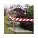 6x Nastro segnaletico non adesivo bianco e rosso 4.8cm x 50M delimitazione zone