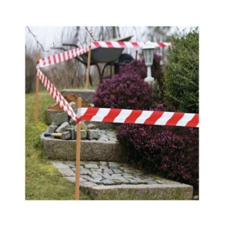 6x Nastro segnaletico non adesivo bianco e rosso 4.8cm x 50M delimitazione zone