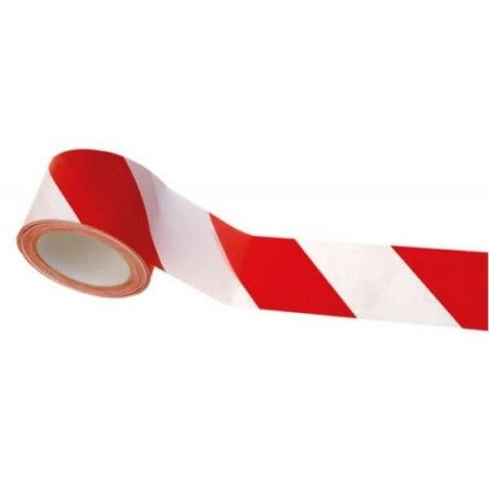 6x Nastro segnaletico non adesivo bianco e rosso 4.8cm x 50M delimitazione zone