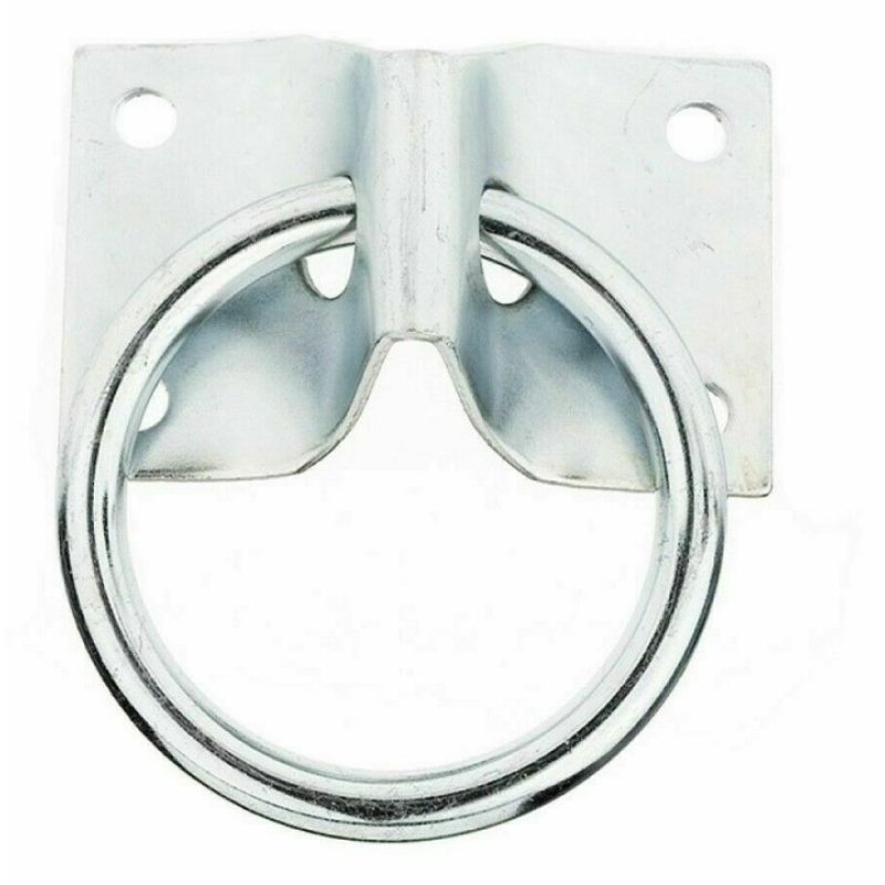 DOBO 3x Anello per scuderia box con piastra 7x4.5x2.5 Cm metallo zi...