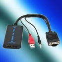 Cavo adattatore e convertitore da VGA e audio a HDMI jack 3.5mm cavo 12Cm tv USB
