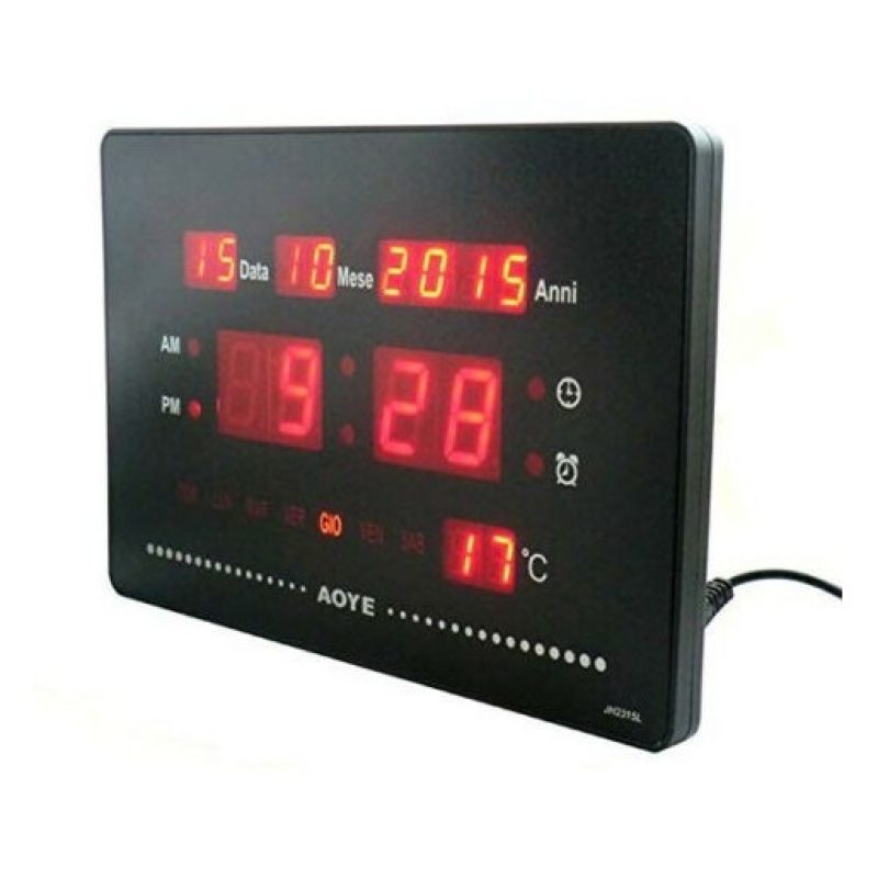 Tagoow Orologio digitale da parete muro tavolo a LED 23,5x15,0x3Cm ...