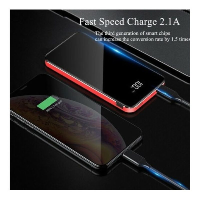 Tagoow Power bank batteria portatile 10000 mAh 2 porte USB carica v...