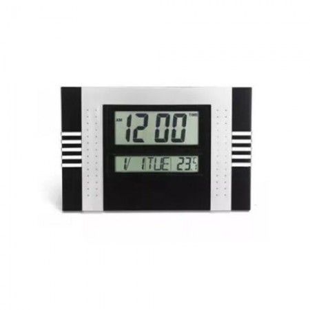 Orologio sveglia digitale display LED 30x20x3.1Cm schermo LCD multifunzione data