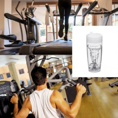 Shaker trasparente 600 ml per proteine e integratori palestra fitness elettrico