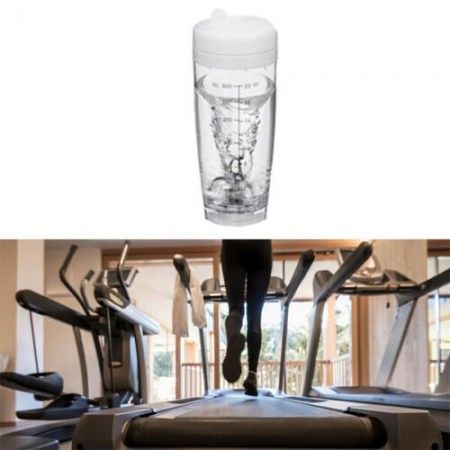 Shaker trasparente 600 ml per proteine e integratori palestra fitness elettrico