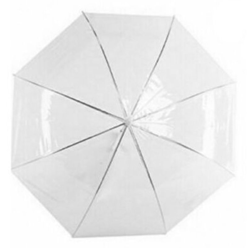 Tagoow 2x Ombrello sposa trasparente maniglia bianca bianco automat...