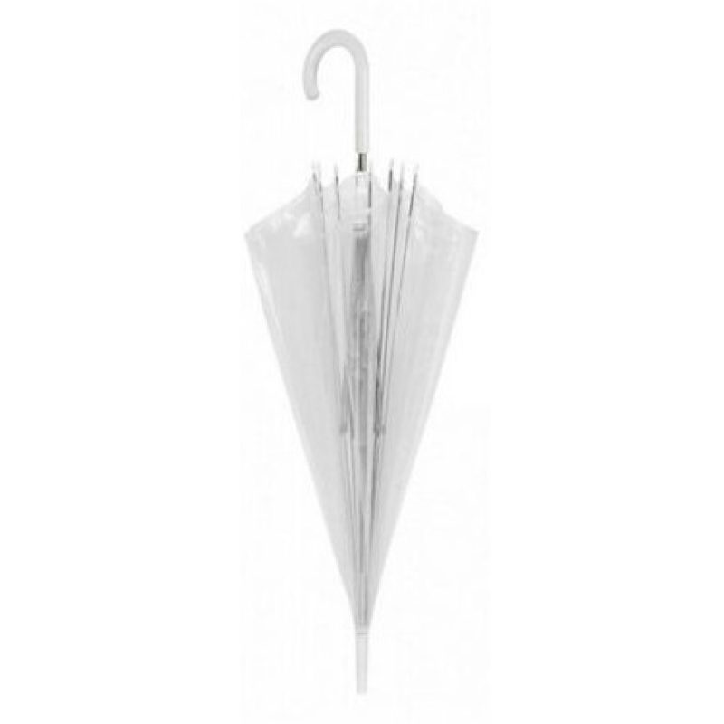 Tagoow 2x Ombrello sposa trasparente maniglia bianca bianco automat...