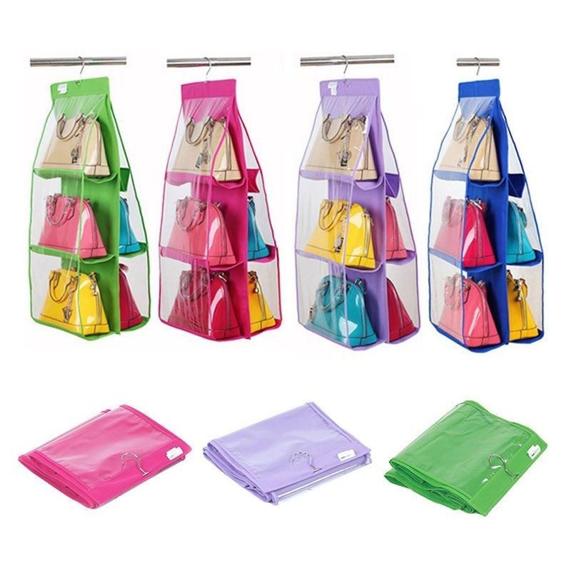 Organizzatore da Armadio Borsa fino a 6 Borse con Gruccia Integrata vari colori